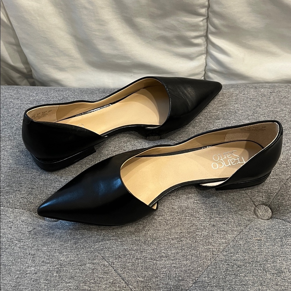 Franco Sarto Black Pointed Flats